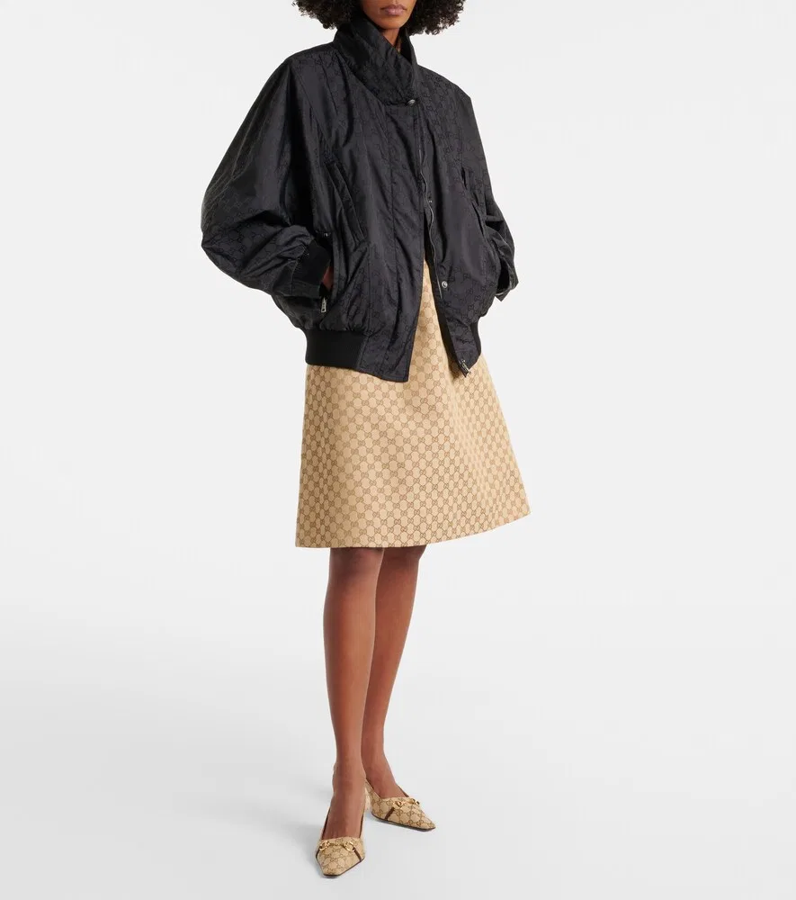 Куртка Gucci GG с хлопковой отделкой, утепленная, черный — фото 2