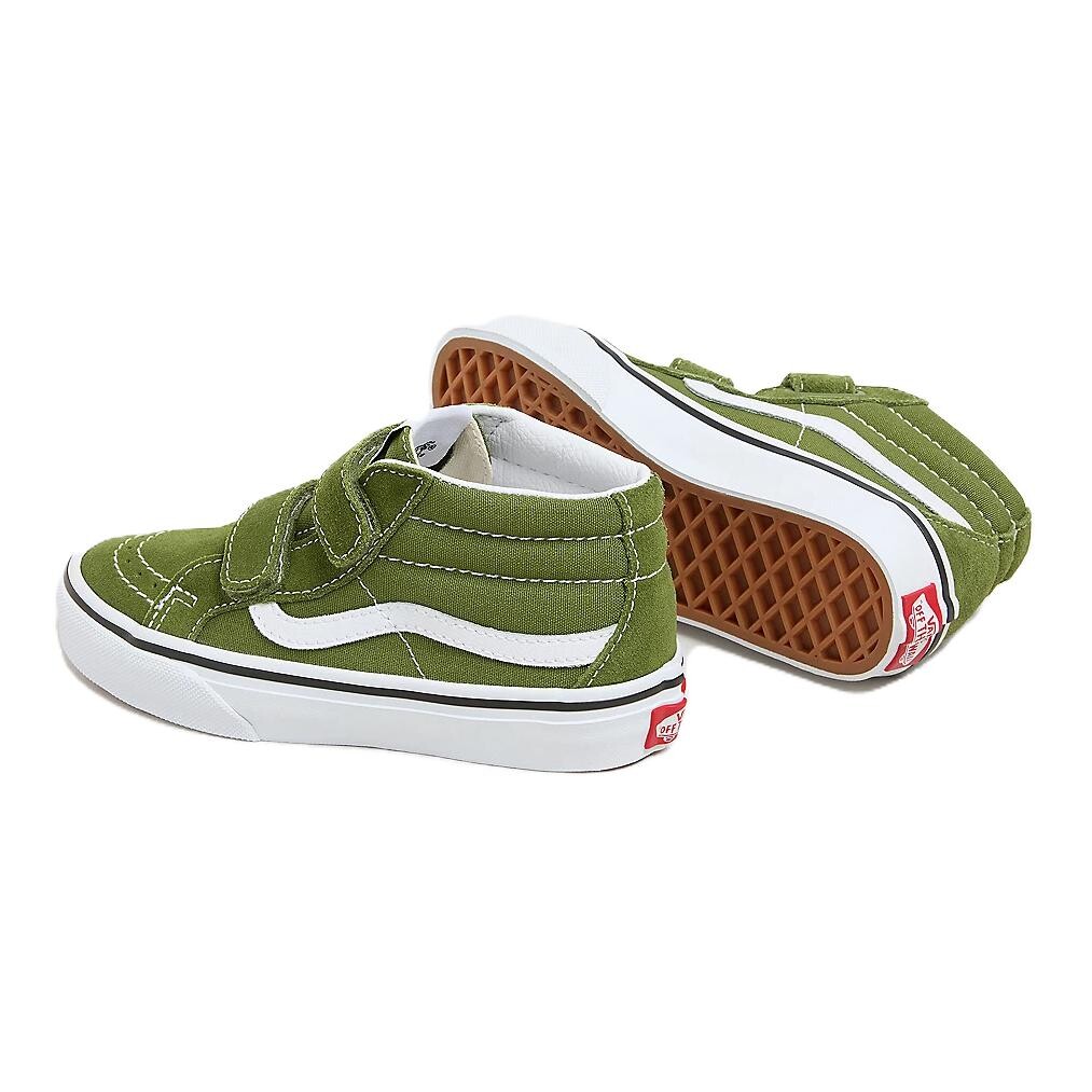 SK8 MID Детские кроссовки для скейтбординга, детские, среднего размера, зеленые Vans, зеленый — фото 4