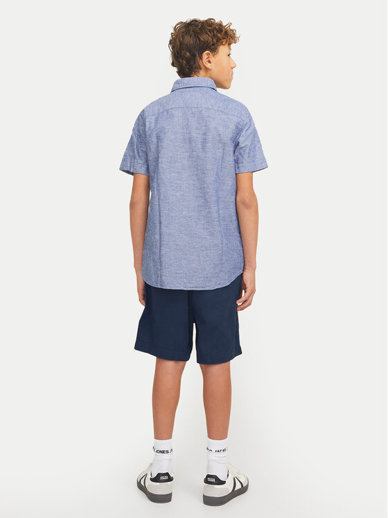 Шорты свободного кроя из ткани Jaiden 12275013 Jack&Jones Junior, синий — фото 3