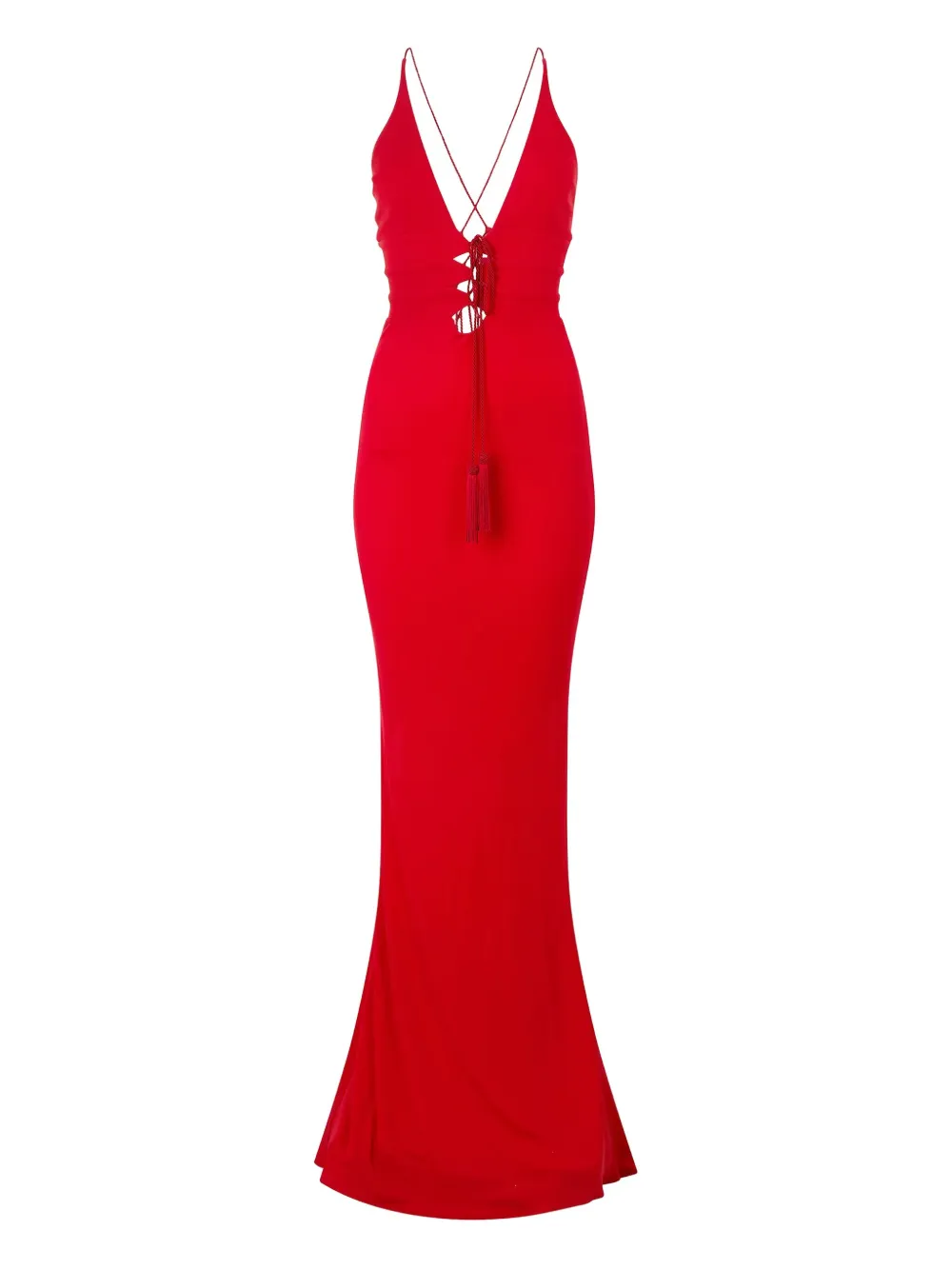

Платье макси с кисточками Roberto Cavalli, красный