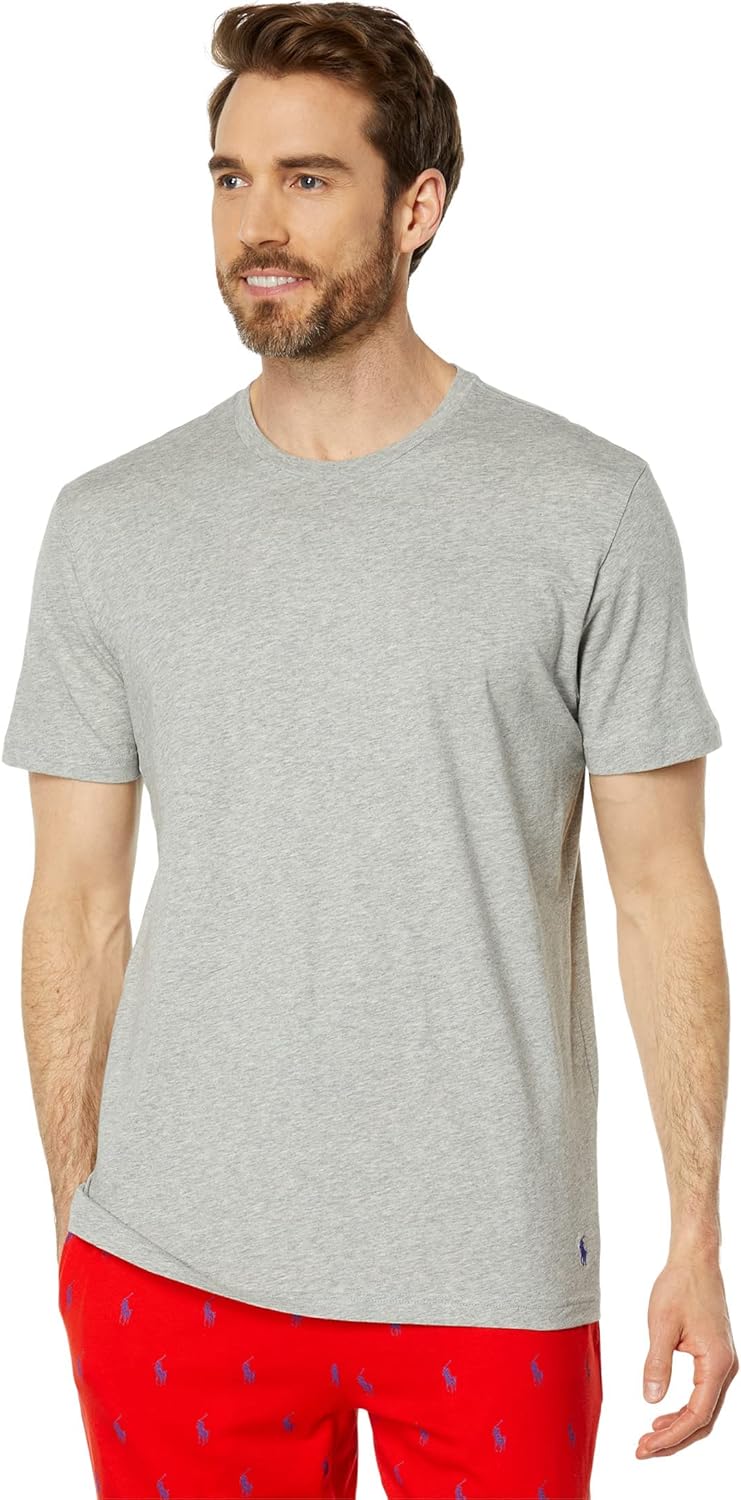 

Мужская классическая хлопковая футболка с коротким рукавом POLO RALPH LAUREN, Andover Heather/Rugby Royal