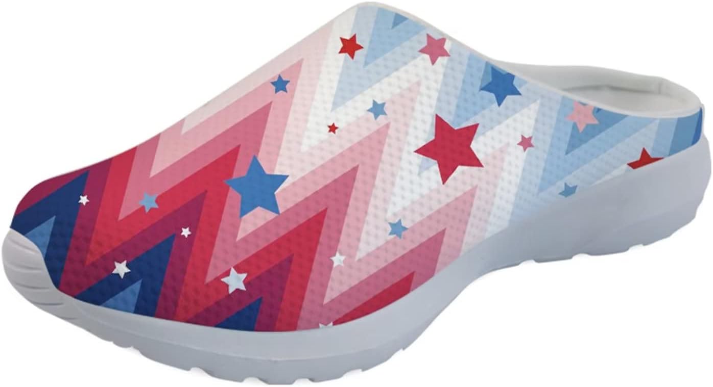 

Женские слипоны-мюли Forchrinse Black Bat Cobweb, мужские садовые сабо, сетчатые прогулочные туфли для повседневной носки, работы и спортзала, American Flag Star