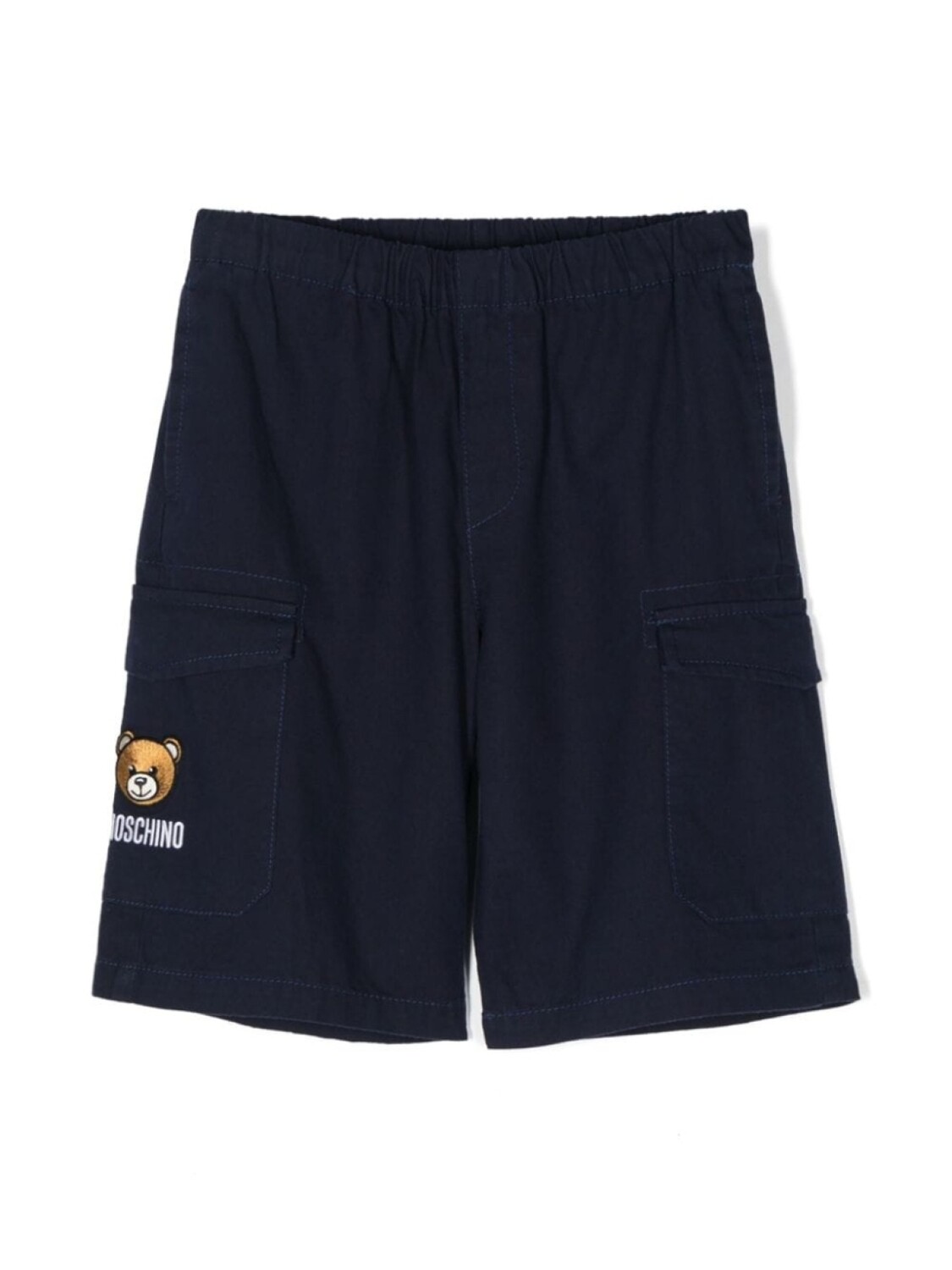 

Moschino Kids шорты карго с аппликацией Teddy Bear, синий