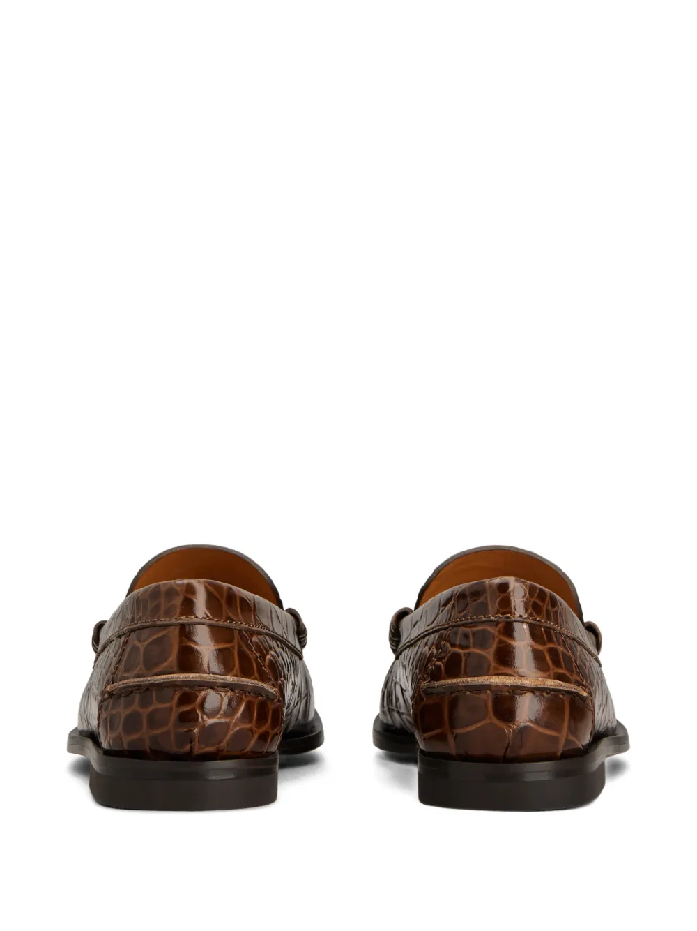 Лоферы Oval-T с тиснением Tod'S, коричневый — фото 3