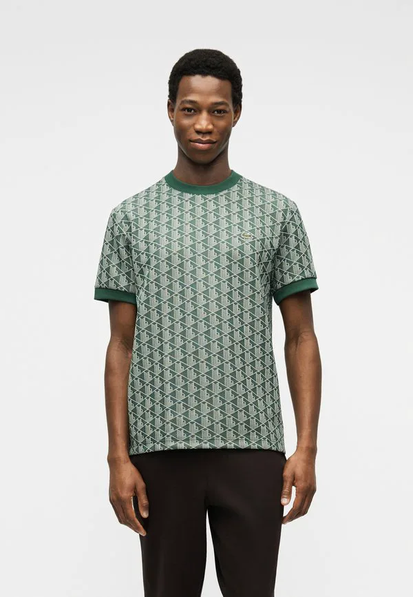 Футболка Lacoste с принтом, клетка, зеленый/Sinople