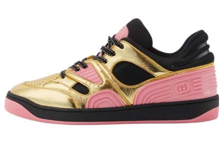 Кроссовки женские Gucci Basket, черный / золотой / розовый