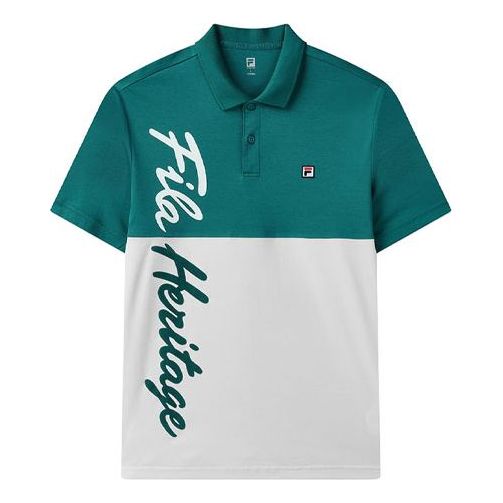 

Футболка contrasting colors alphabet printing tennis short sleeve polo shirt green Fila, зеленый