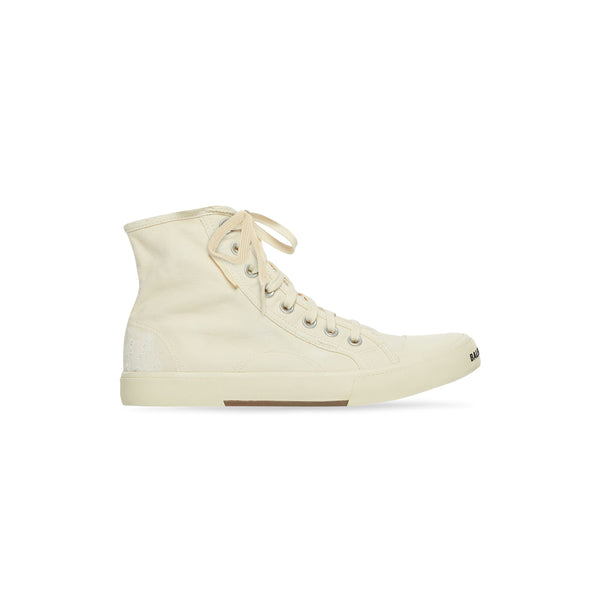 Кроссовки paris high top sneakers 'white destroyed cotton and white rubber' Balenciaga, белый — фото 2