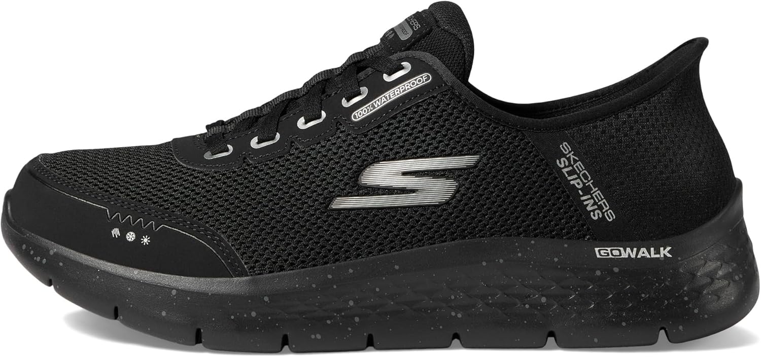 Мужские слипоны Skechers Hands Free Go Walk Flex - 100 водонепроницаемые, черный — фото 4