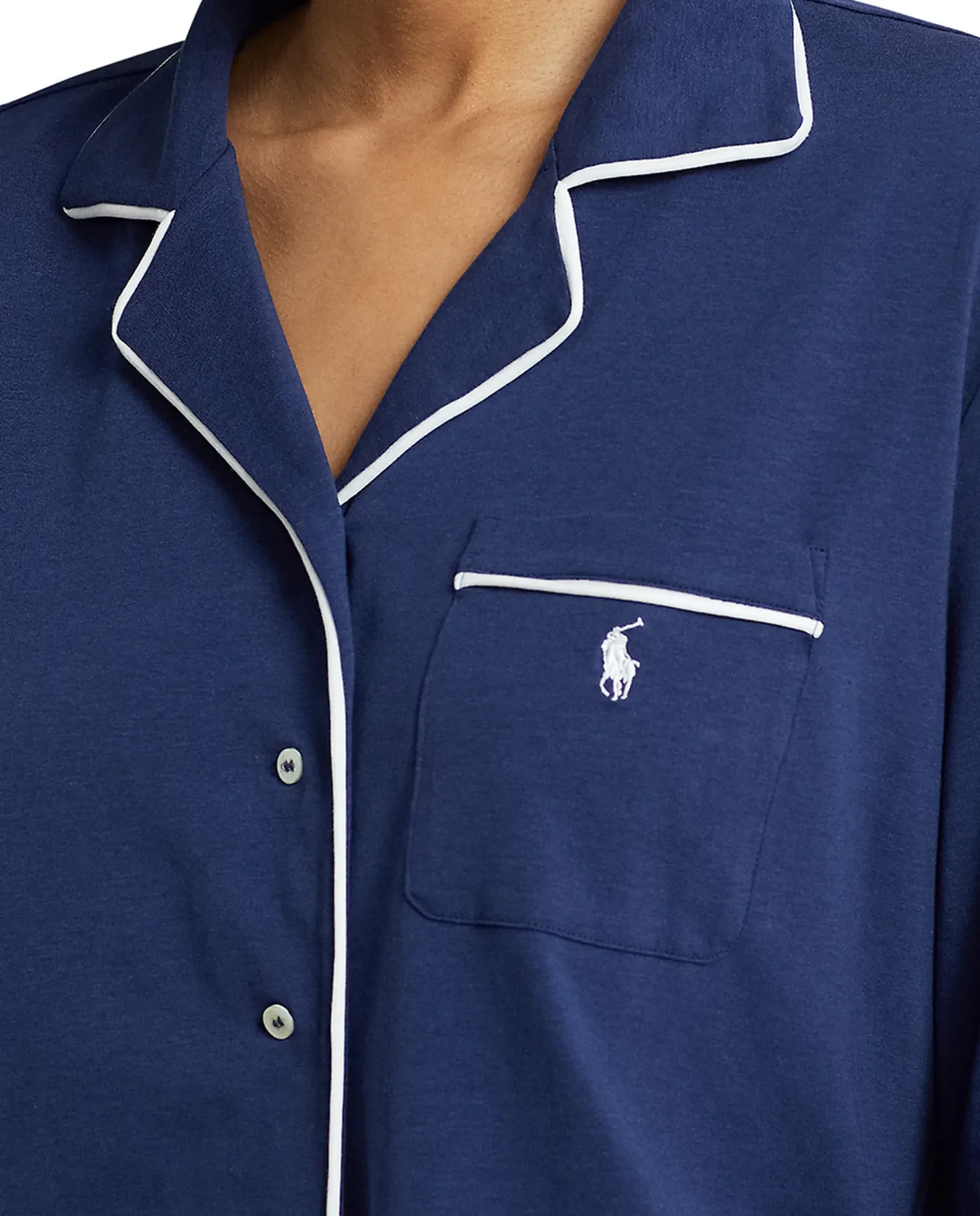 Женская пижама из трикотажа с длинным рукавом Polo Ralph Lauren, синий — фото 4