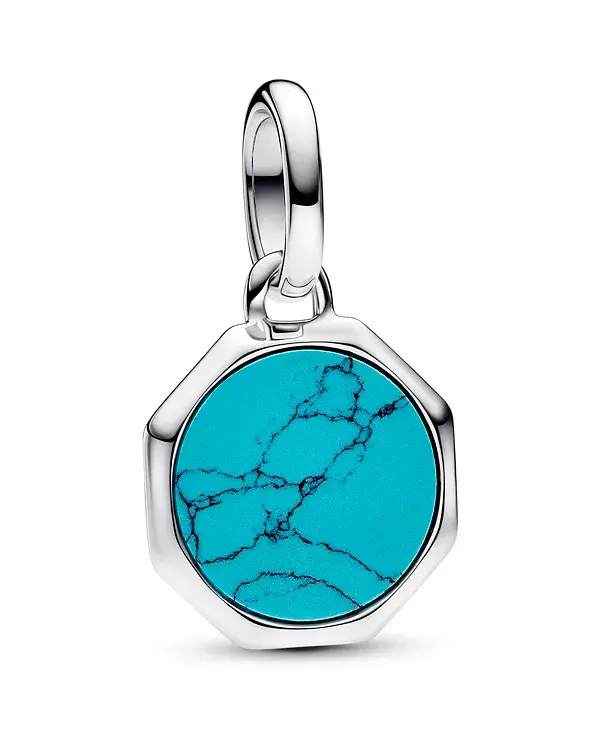 

Миниатюрный медальон-подвеска из стерлингового серебра бирюзового цвета с возможностью гравировки Pandora, silver