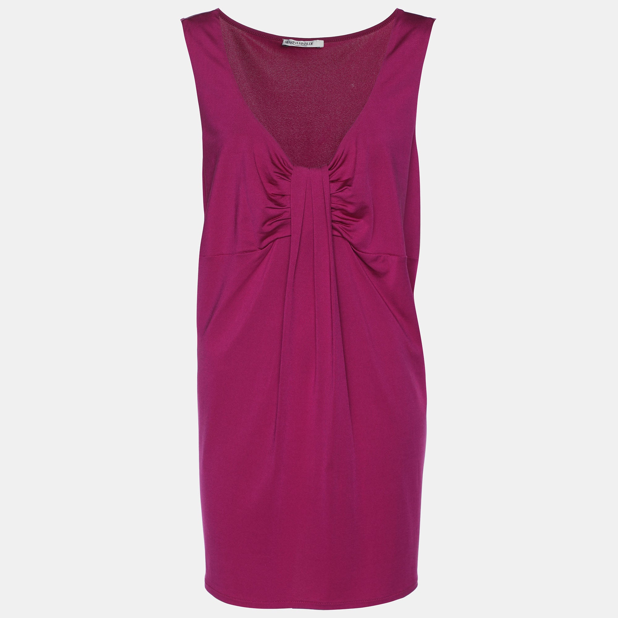 

Топ Marina Rinaldi из фиолетового трикотажа со сборками спереди