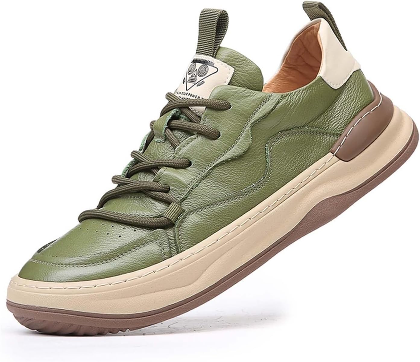 

Мужские кожаные туфли, модные повседневные, шнуровка, легкие кроссовки, противоскользящие прогулочные ботинки Dmgyck, зеленый