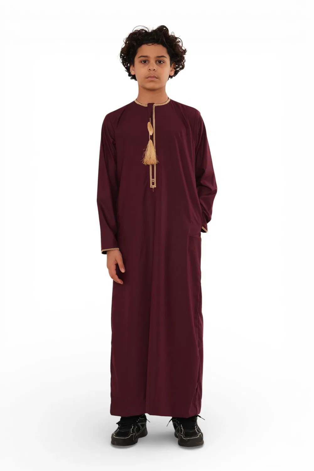 Arabic Thobes Детский халат для мальчиков Рамадан бордовый красный марокканский халат Тобе Эмираты Ид Джубба - TT-003 — фото 2