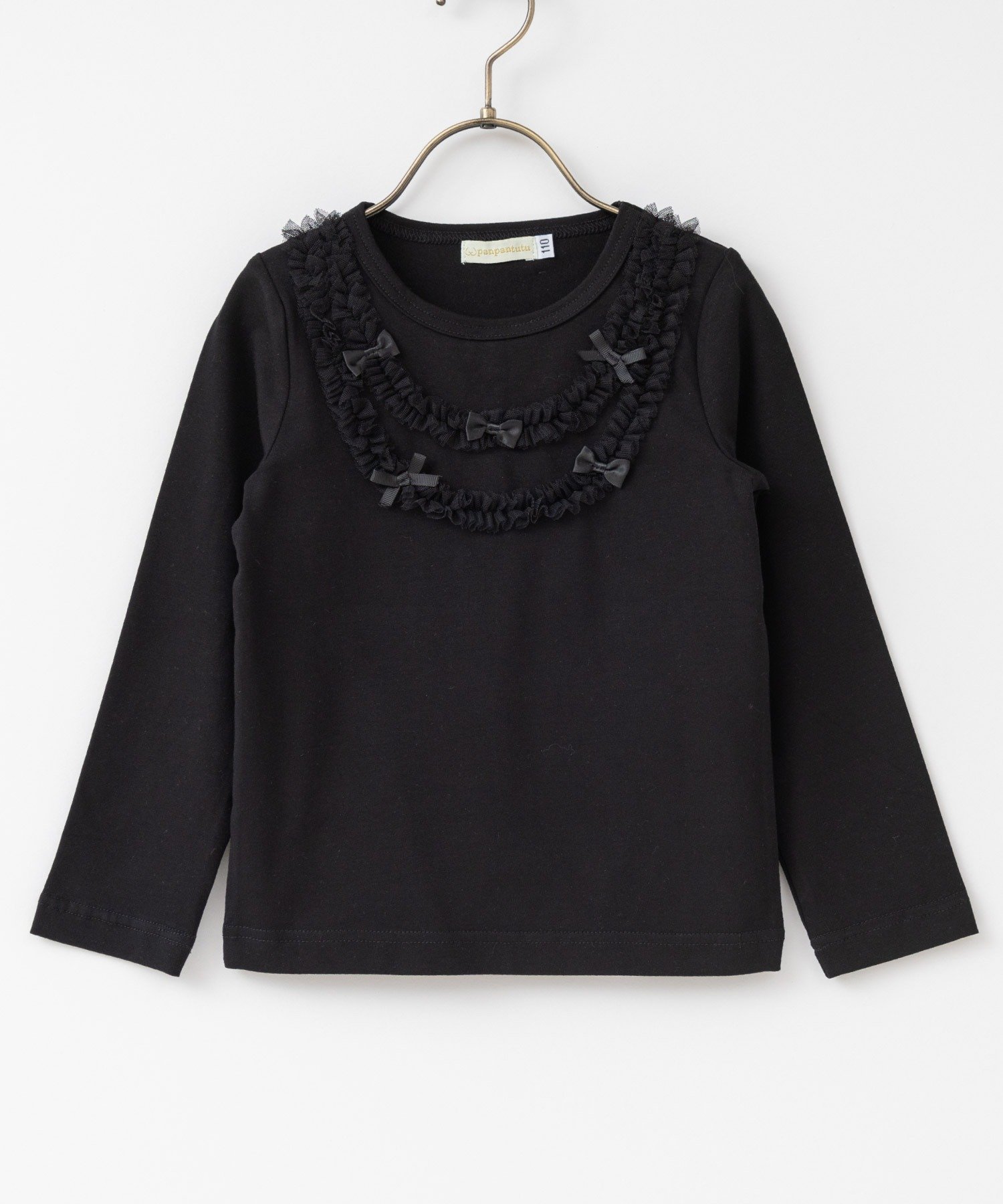 Топ/украшение из тюлевой ленты (с длинными рукавами) (140/150 см) Panpantutu, Noir Black