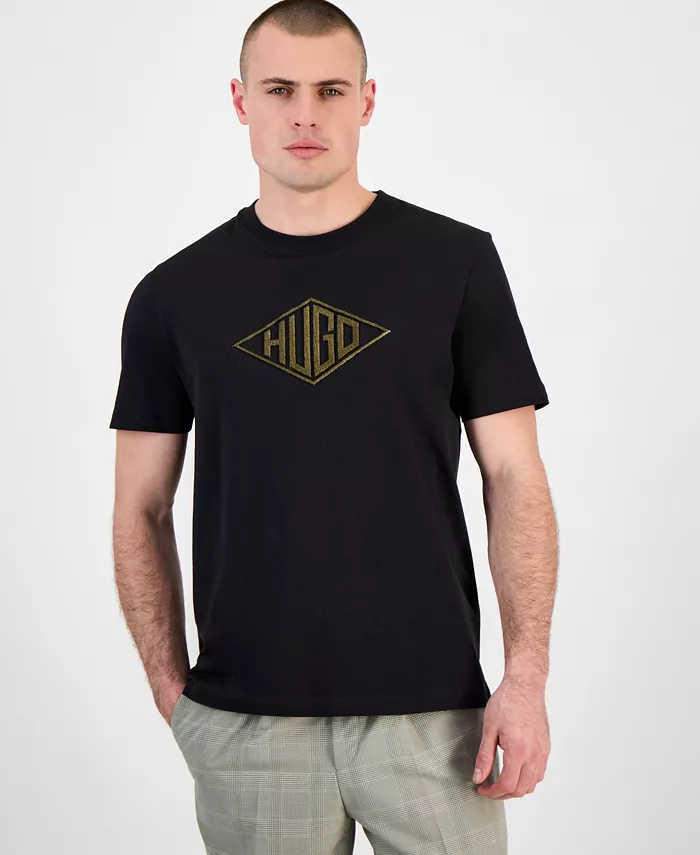 

Футболка с вышитым логотипом HUGO by Men's Dalendi Regular-Fit Hugo Boss, черный