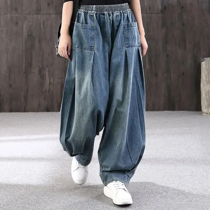 Джинсы свободные, Vintage Wash, Синий — фото 2