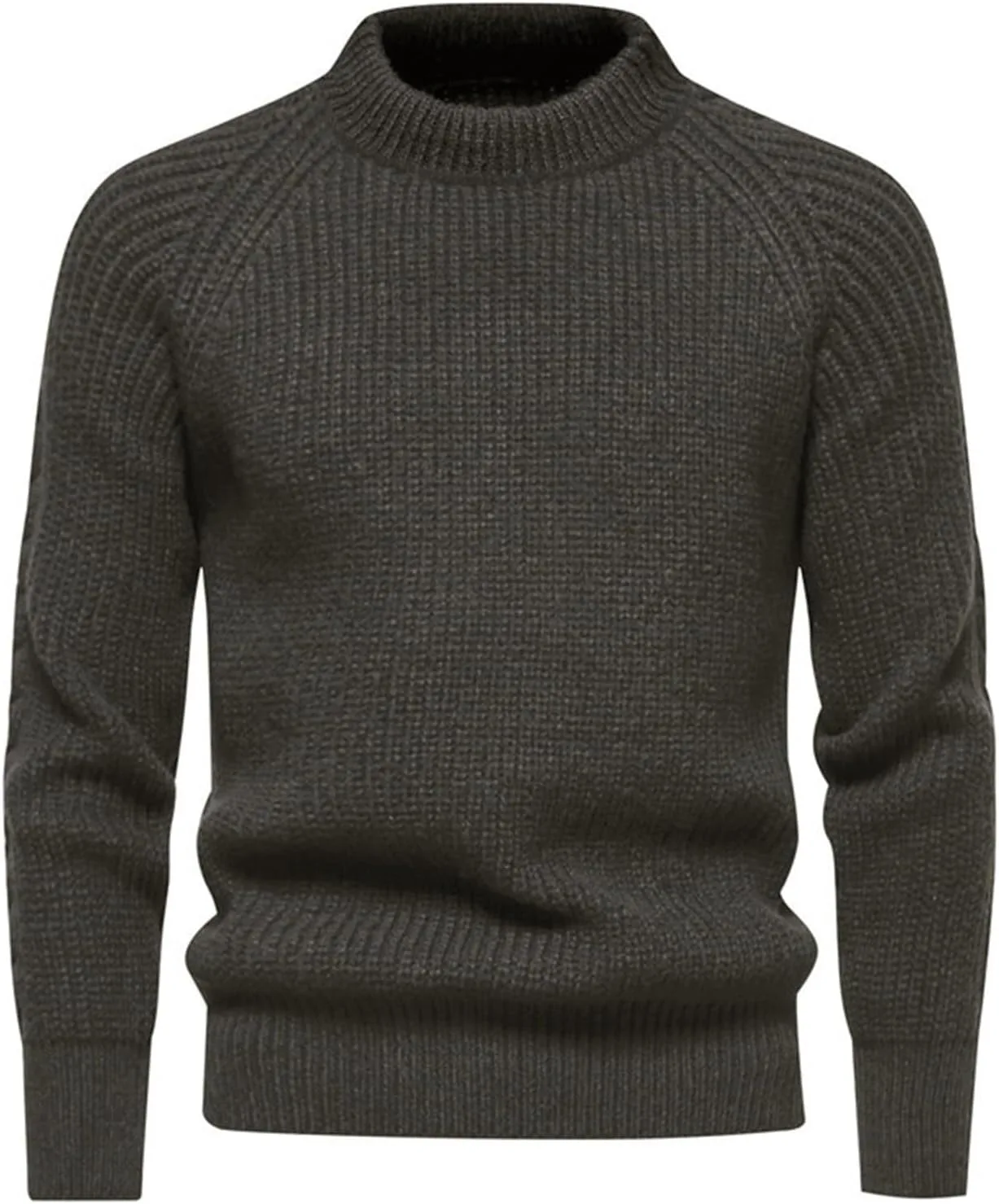 

Свитер с высоким воротником для мужчин, вязаный, фактурный, эластичный