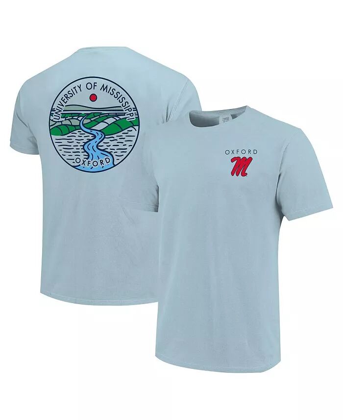 

Футболка мужская и женская пудрово-голубая Ole Miss Rebels Scenic Comfort Colors Image One