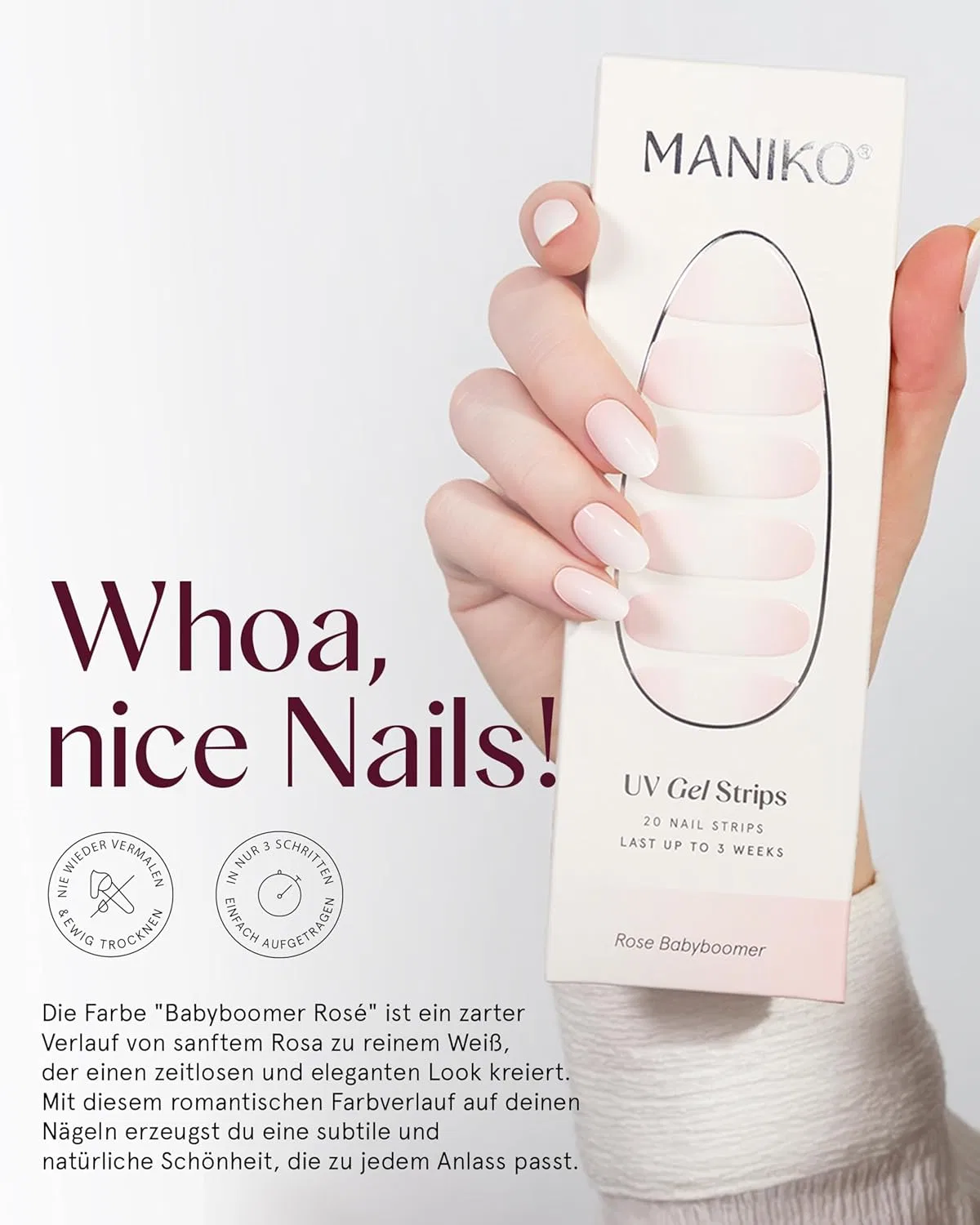 Полный набор Maniko UV Gel Strip, Rose Baby Boomer Maniko Nails, Rose Baby Boomer — фото 2