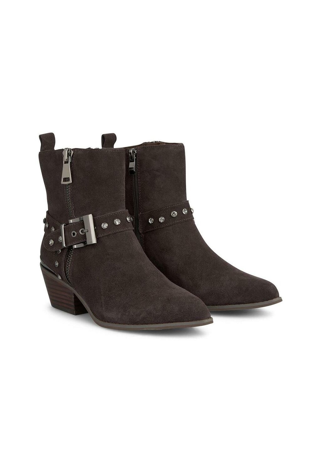 

Ковбойские/байкерские ботинки по щиколотку PLANOS DE PUNTERA REDONDEADA CIERRE CREMALLERA Alma en Pena, темно-коричневый