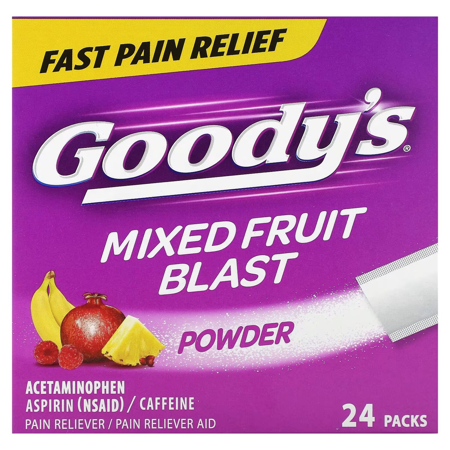 

Порошок от головной боли повышенной силы, фруктовая смесь, 24 упаковки Goody'S