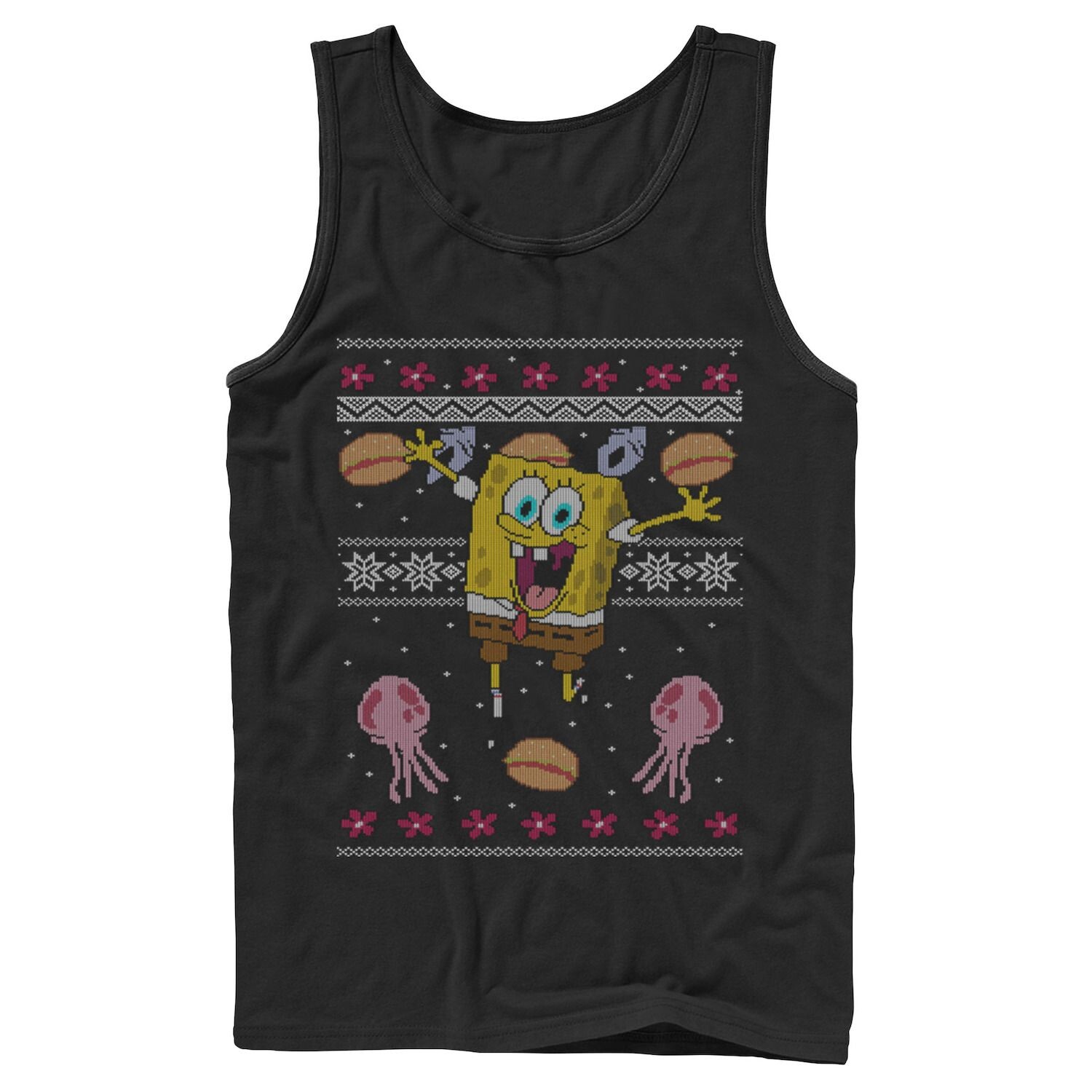 

Мужская майка Nickelodeon SpongeBob SquarePants Медуза Ugly Christmas с рисунком