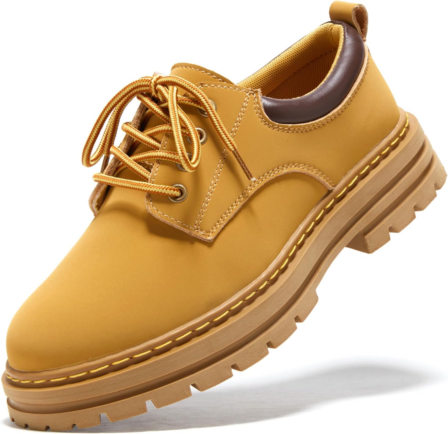

Мужские туфли с мягким носком, оксфорды из кожи, стильные, нескользящие, удобные повседневные обувь для мужчин Pedasvon, желтый