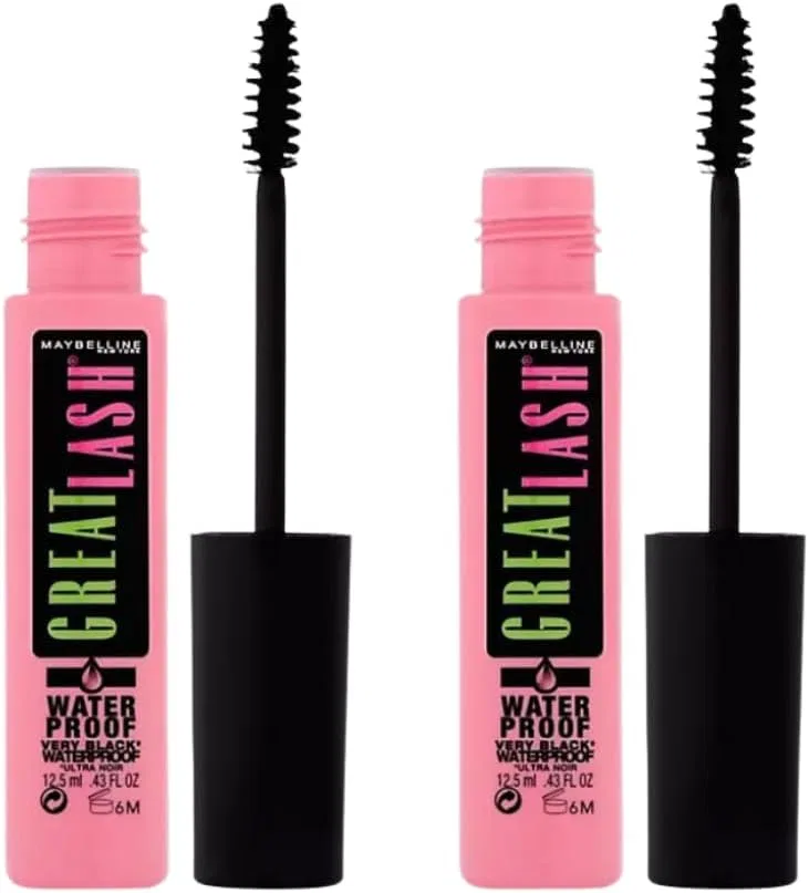 Тушь для ресниц водостойкая Great Lash Maybelline 2 шт. 0.43 fl oz ультрачерный