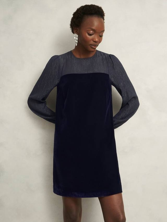 

Мини-платье Zariah из бархата Hobbs, Midnight Navy