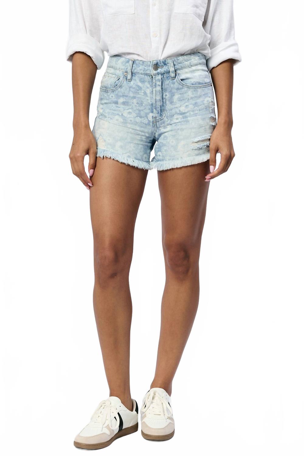 

Шорты Ivy Mid-High с рваным краем в цвете Flora Blue DEAR JOHN DENIM