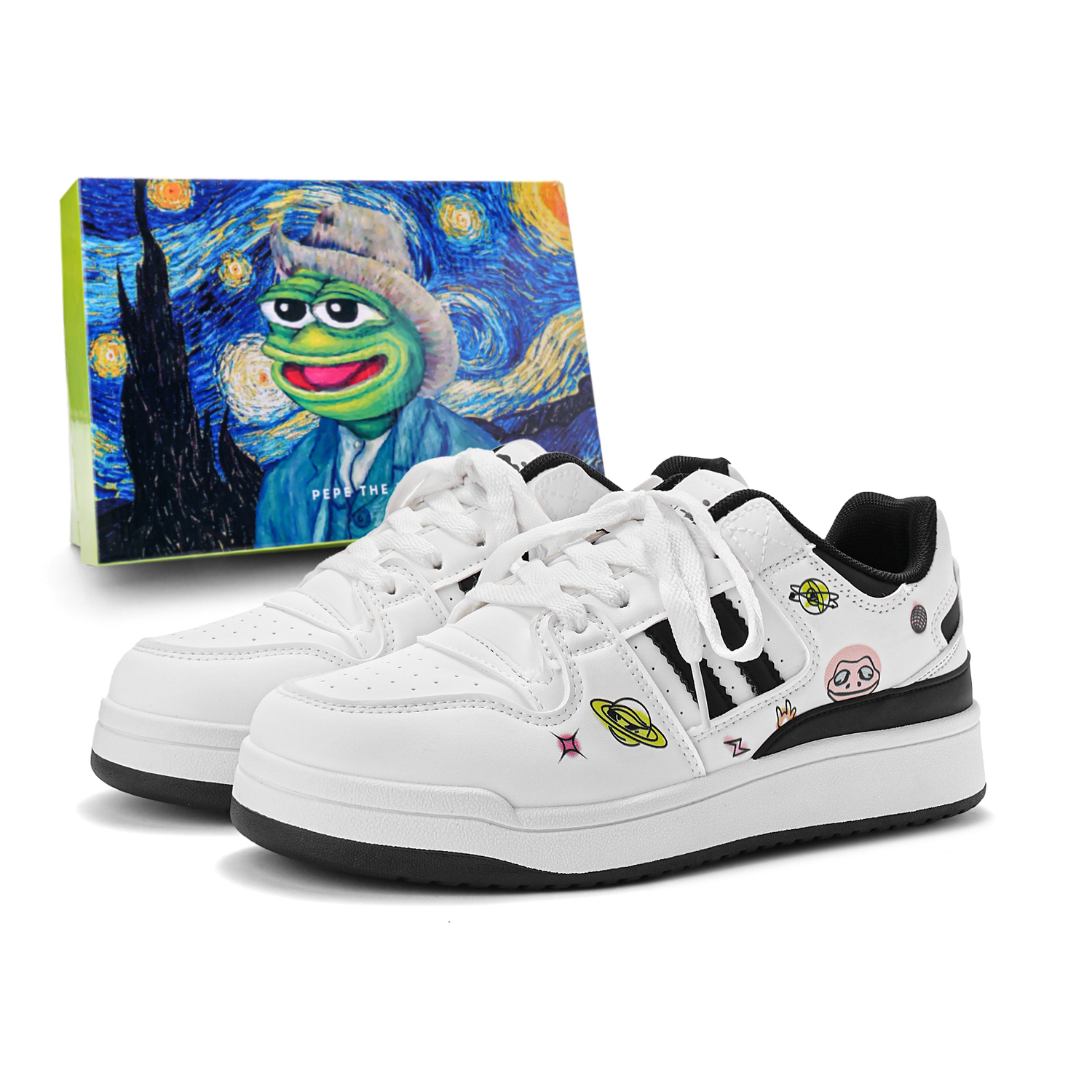 

Pepe The Frog Низкие скейтерские кроссовки унисекс бежево-зеленые [Классика], цвет Beige Green[Classic]