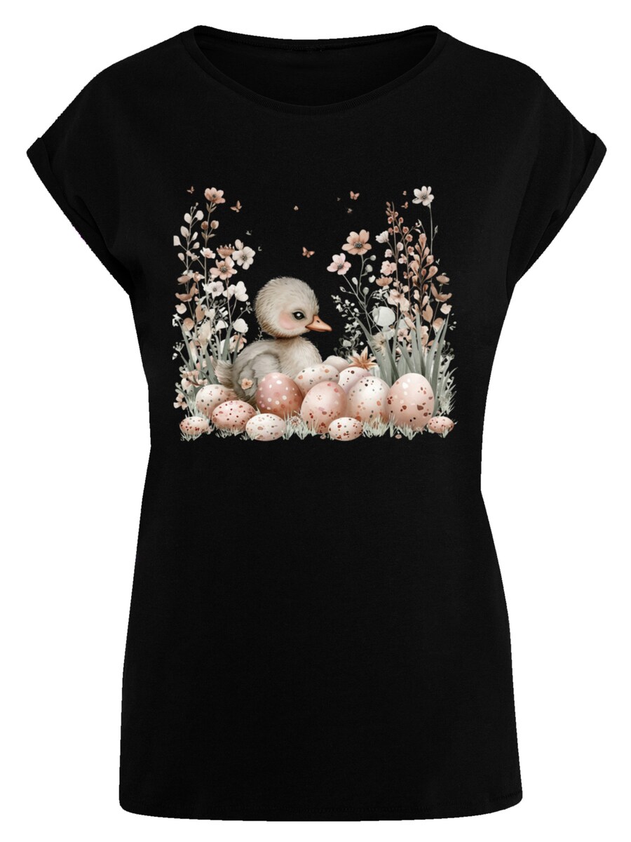 

Рубашка F4NT4STIC Ente Ostereier Blumen Küken, черный
