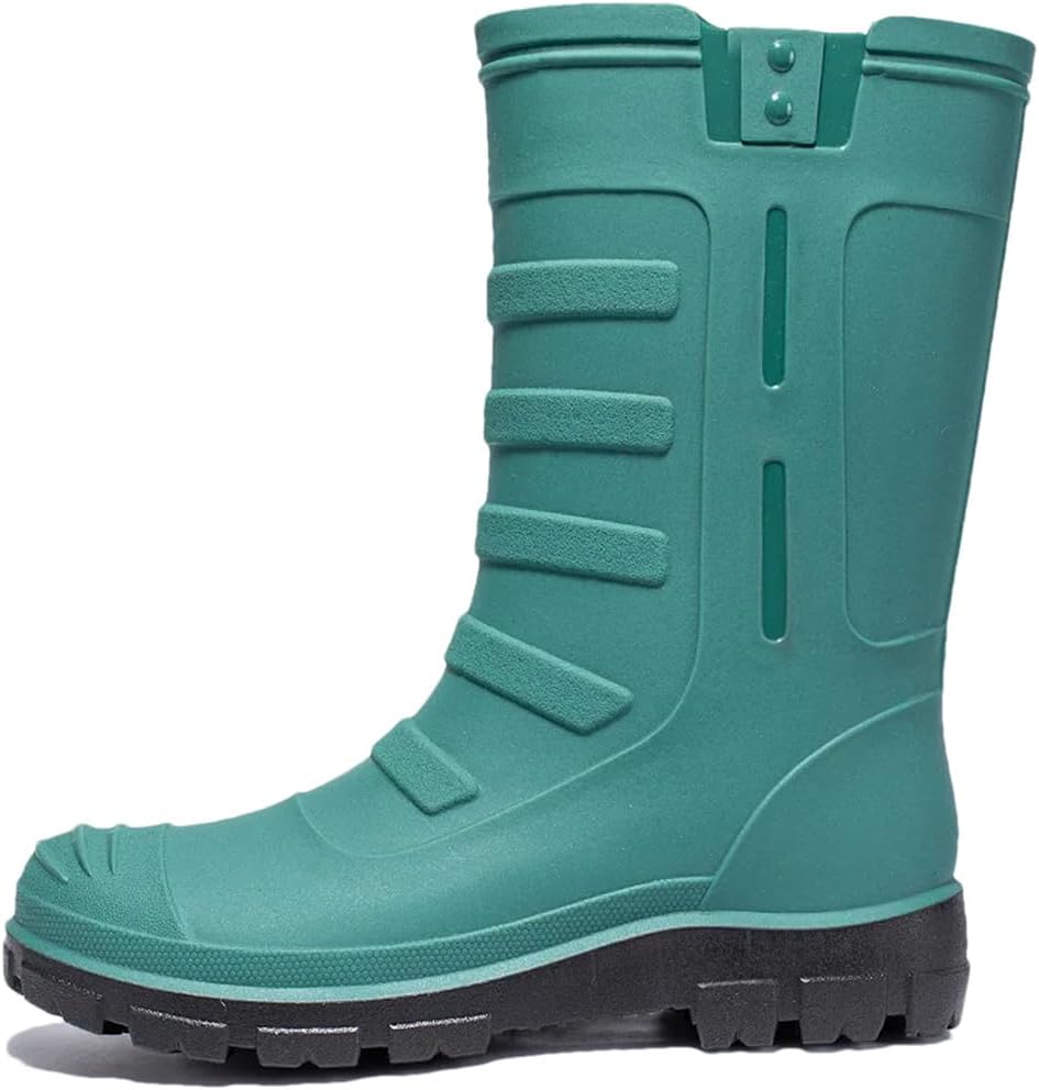 

Wjnvfioo Весенние мужские и женские средние и высокие водонепроницаемые дождевые ботинки, противоскользящие и износостойкие, Army En8