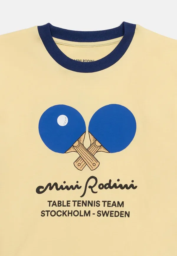 Футболка с принтом Table Tennis Contrast Tee Print от Mini Rodini, желтый — фото 3