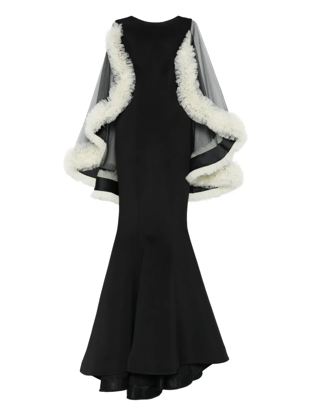 

Платье с накидкой и рюшами AAVVA, черный