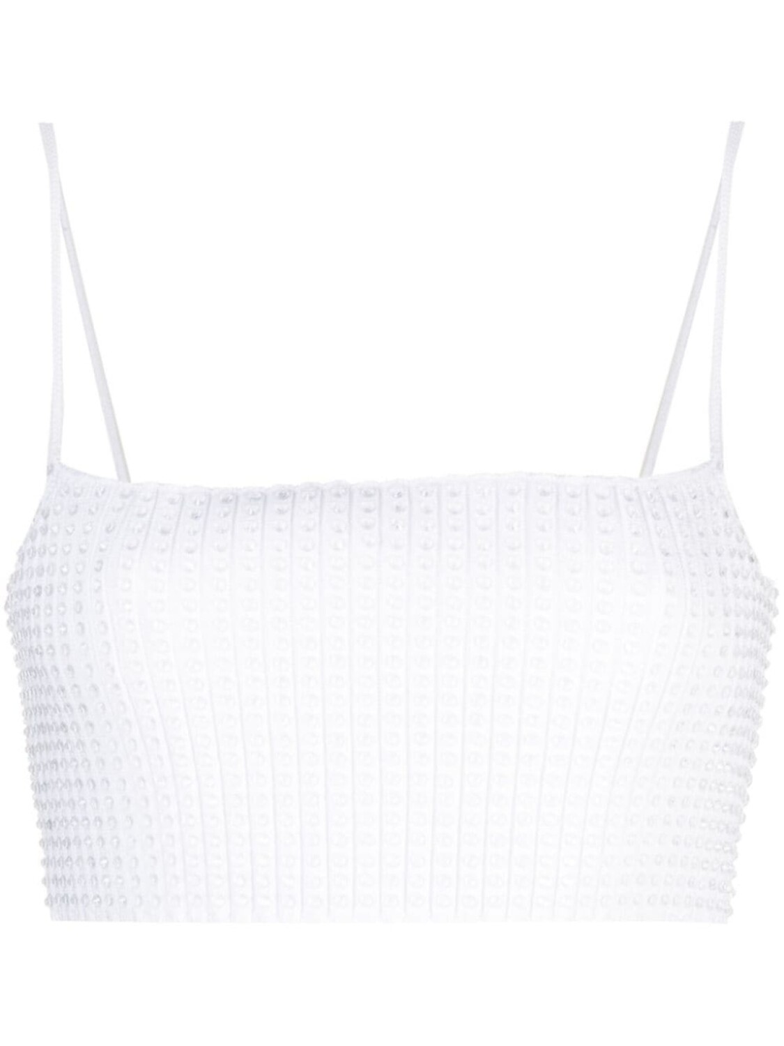 

Alexander Wang топ в рубчик с кристаллами, белый