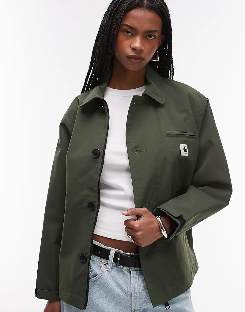 

Куртка Carhartt WIP Barnett с карманом на молнии цвета хаки