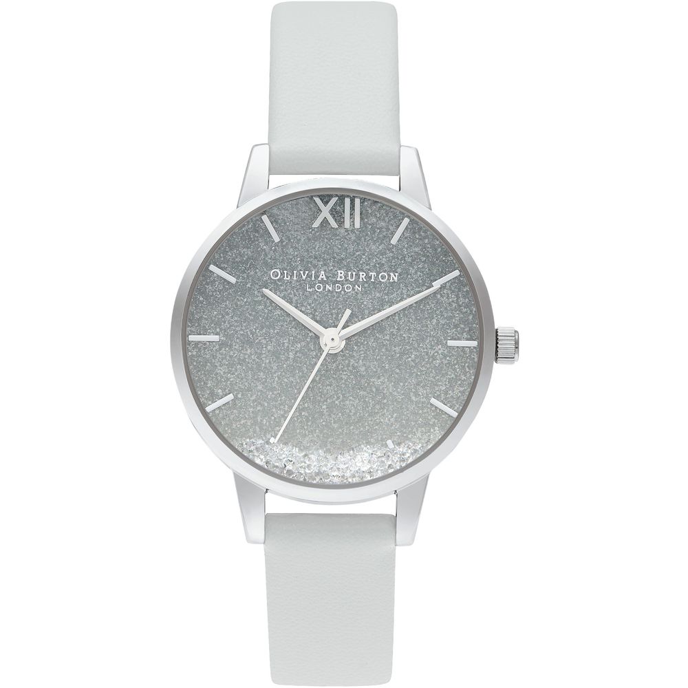 

Серые кожаные часы Olivia Burton