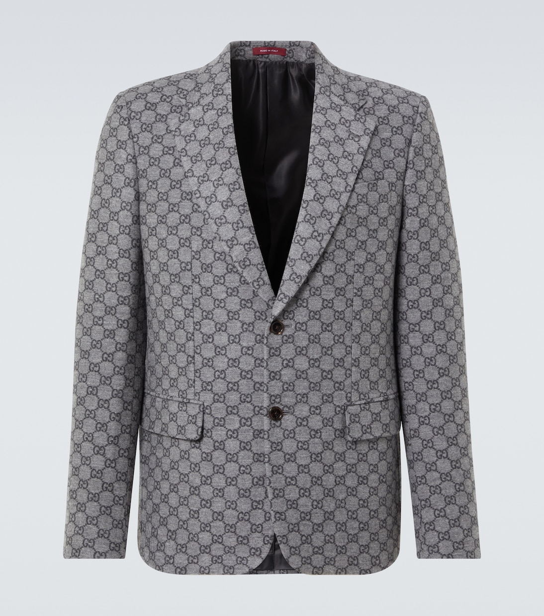 

GG шерстяной фланелевый блейзер Gucci, Grey/Dark Grey