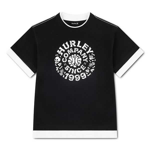 

Мальчиковая футболка с коротким рукавом oversized twofer Hurley, Black
