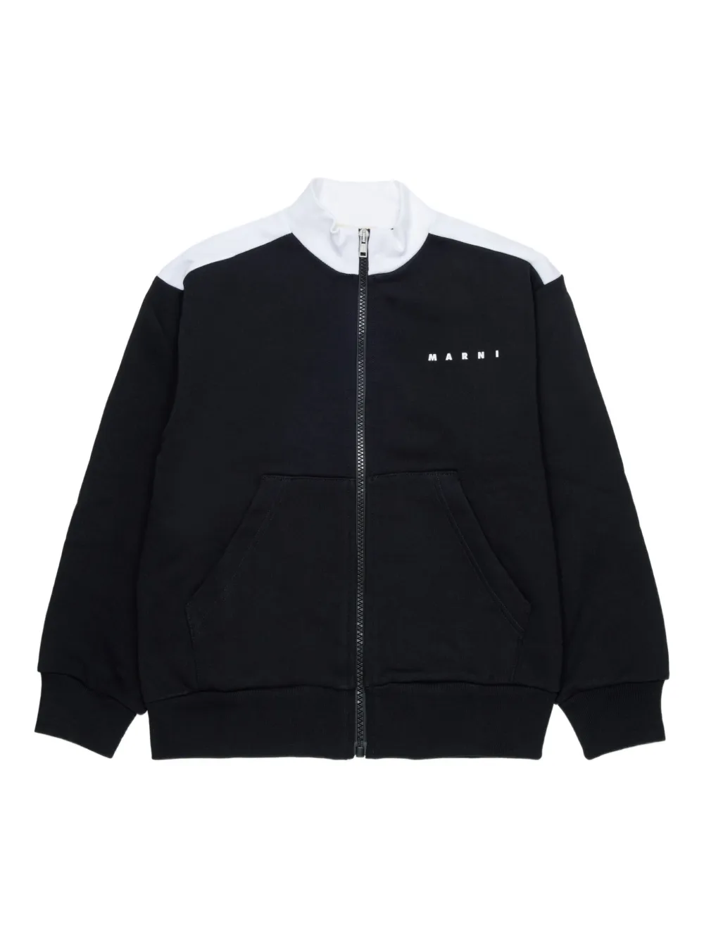 Свитер на молнии Marni Kids, черный