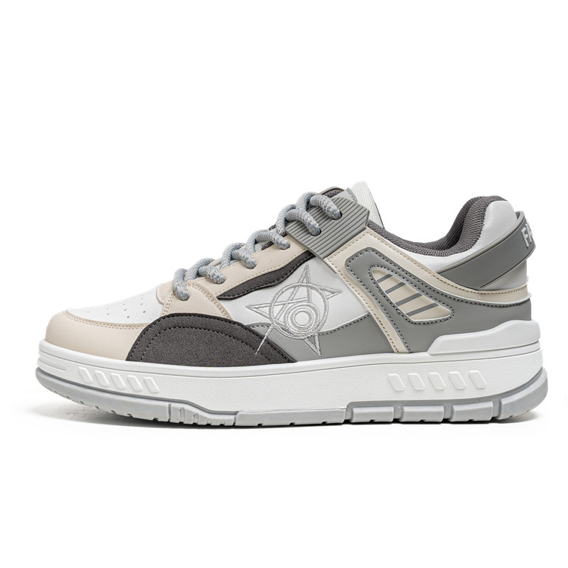 

Bull charm Мужские устойчивые к истиранию низкие скейтерские кроссовки бело-серые, цвет White Gray