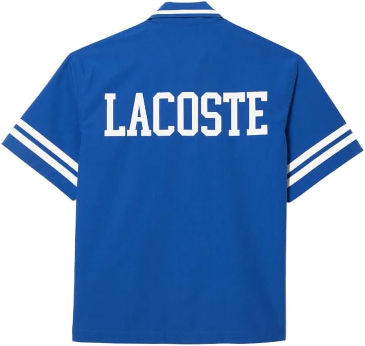 Рубашка Lacoste, мужская, спортивная, хлопок/синий-бежевый — фото 3