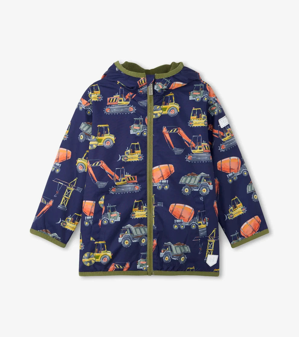 Детская водонепроницаемая куртка Hatley Construction Trucks Rain Jacket Kids Multi Waterproof Full Zip GBO316 — фото 2