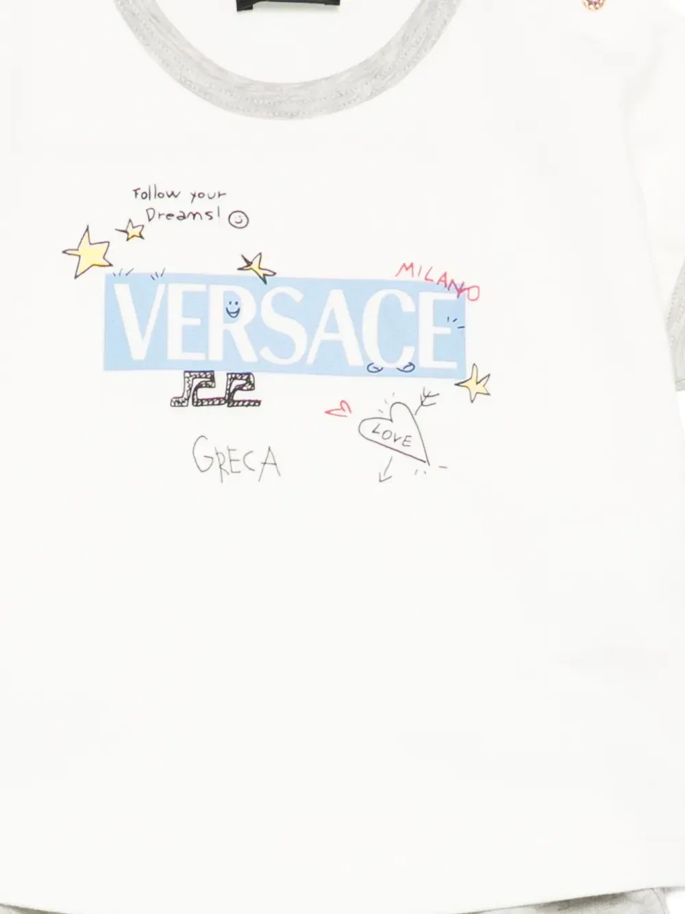 Комбинезон с графичным принтом Versace Kids, белый — фото 3