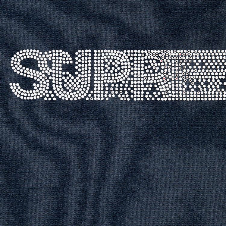 Толстовка Supreme Swarovski Motion Logo Hooded Sweatshirt, Navy — фото 2