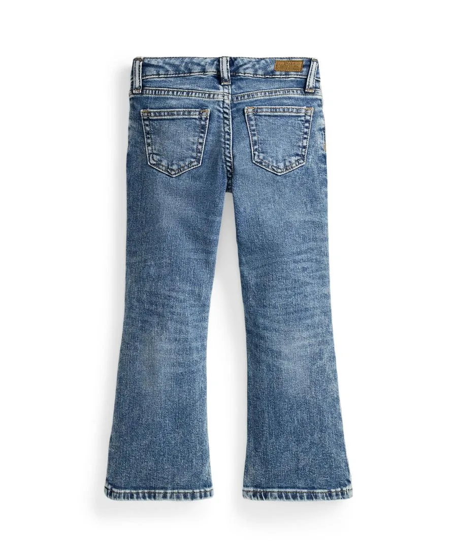 Джинсы-клеш из эластичного денима для девочек, размеры 2T-6X Polo Ralph Lauren, Kindal Wash — фото 2