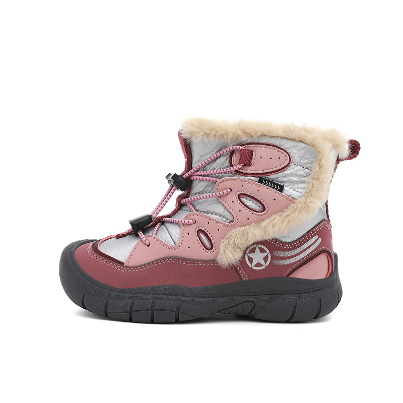 

Устойчивые к скольжению и истиранию термо высокие зимние ботинки Kids' Jeep, titanium золото серебро/розовый розовый[fleece-lined]