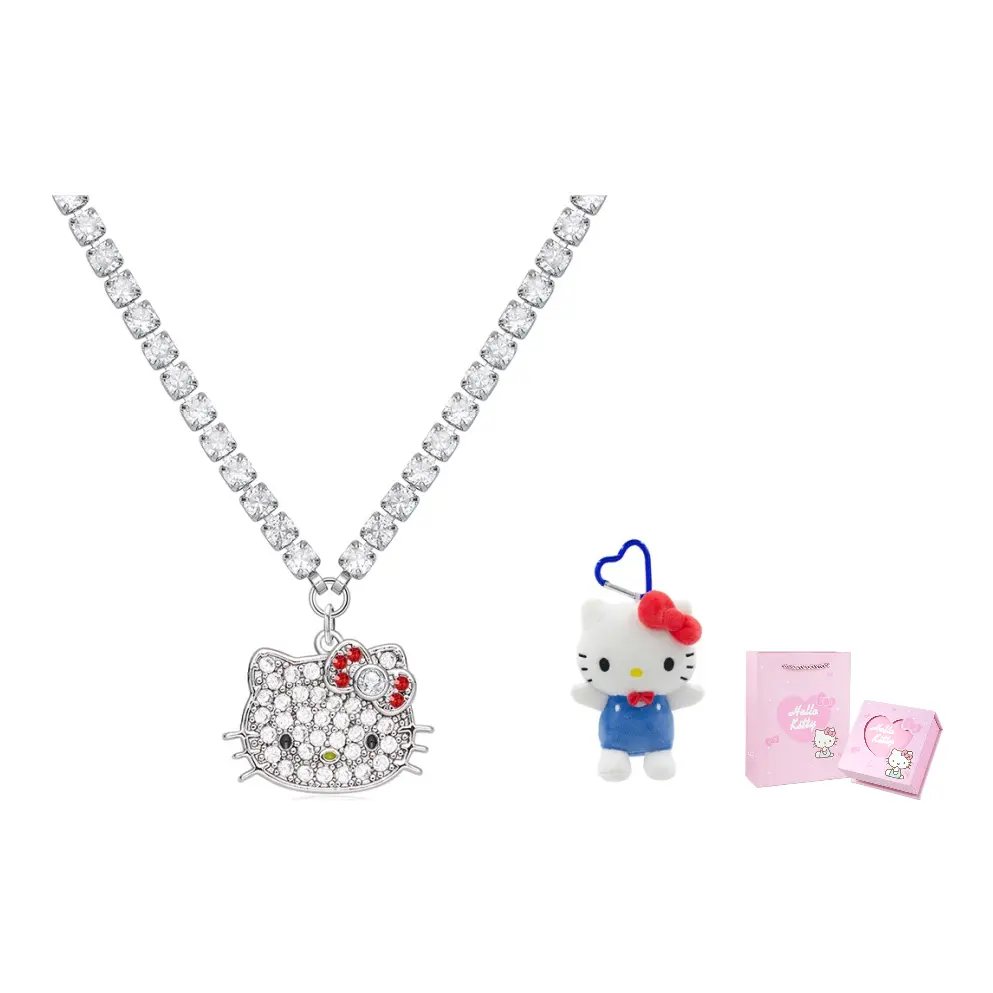 

Колье для женщин Sanrio, hello kitty белый золото-plated necklace+small doll